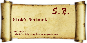 Sinkó Norbert névjegykártya