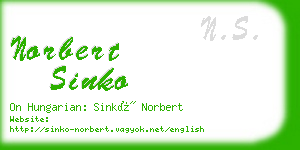 norbert sinko business card